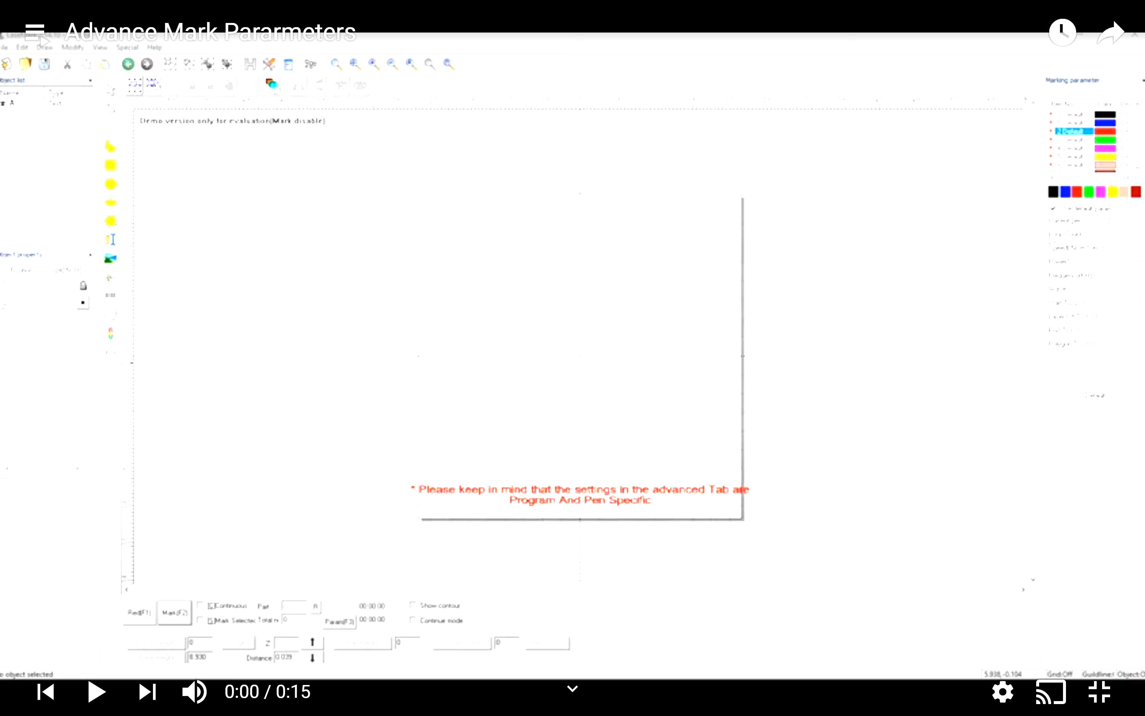 Advance Mark Parameters - Laser Marking Technologies
