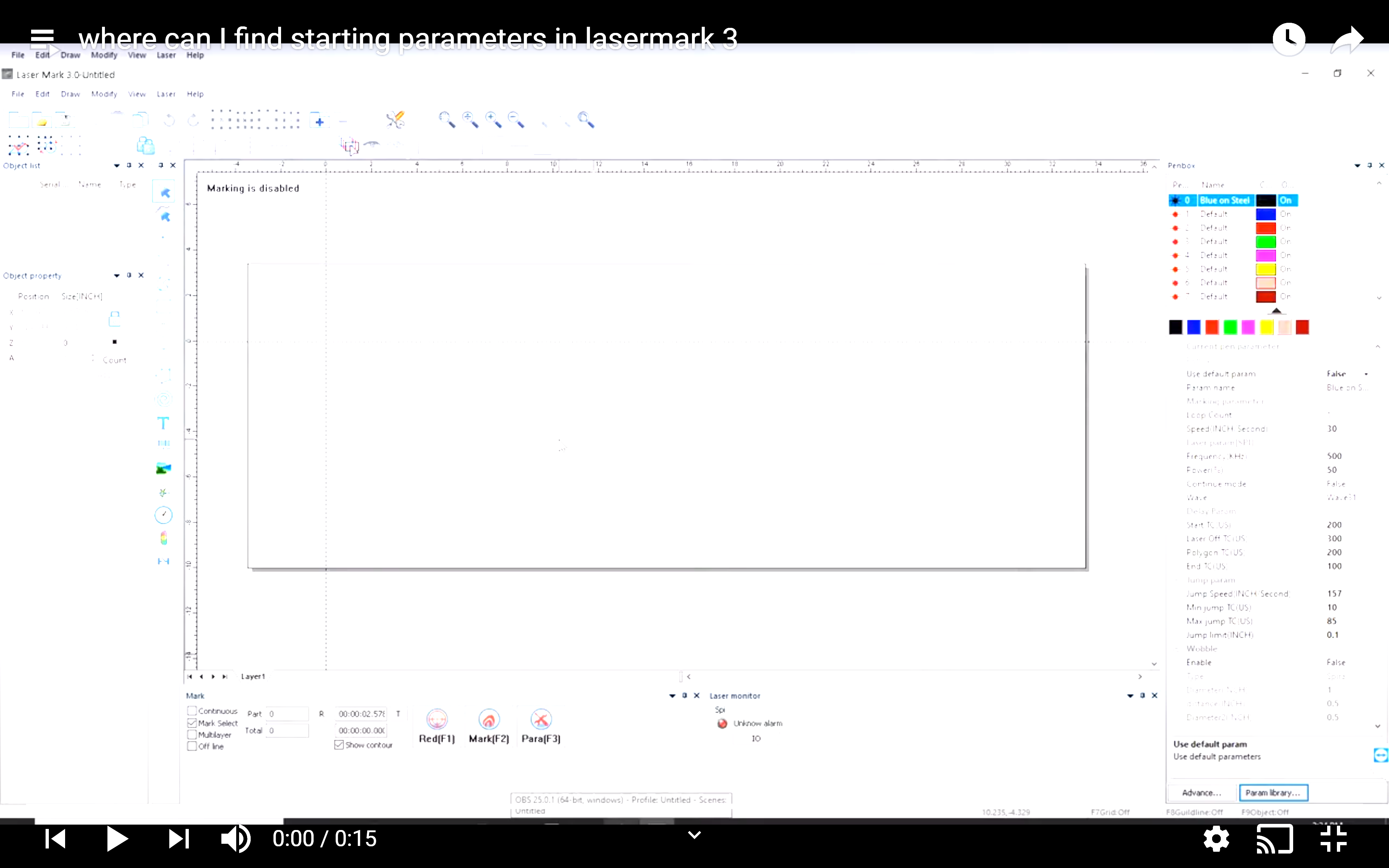 Starting Parameters - Laser Marking Technologies