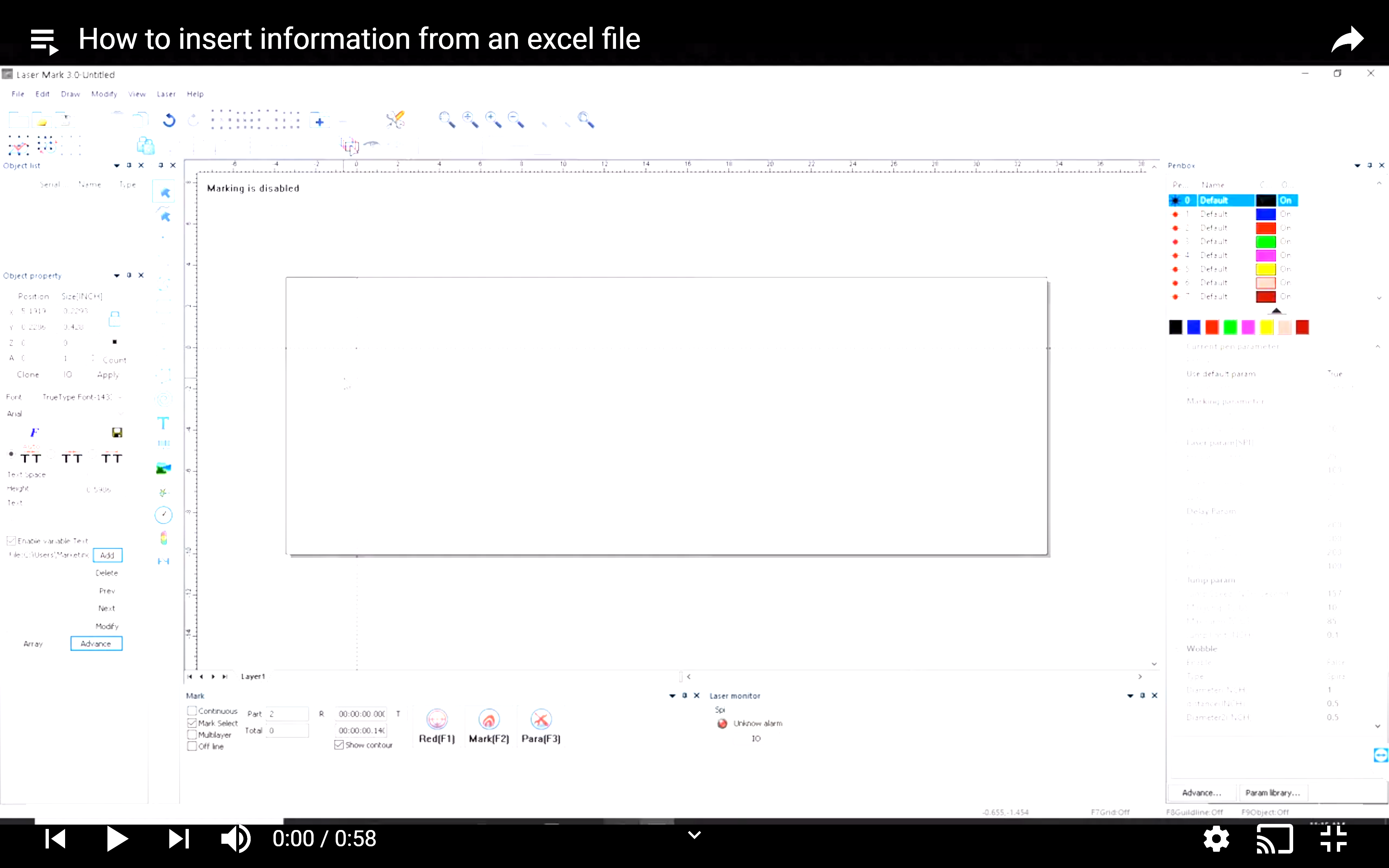 Insert Info From Excel - Laser Marking Technologies